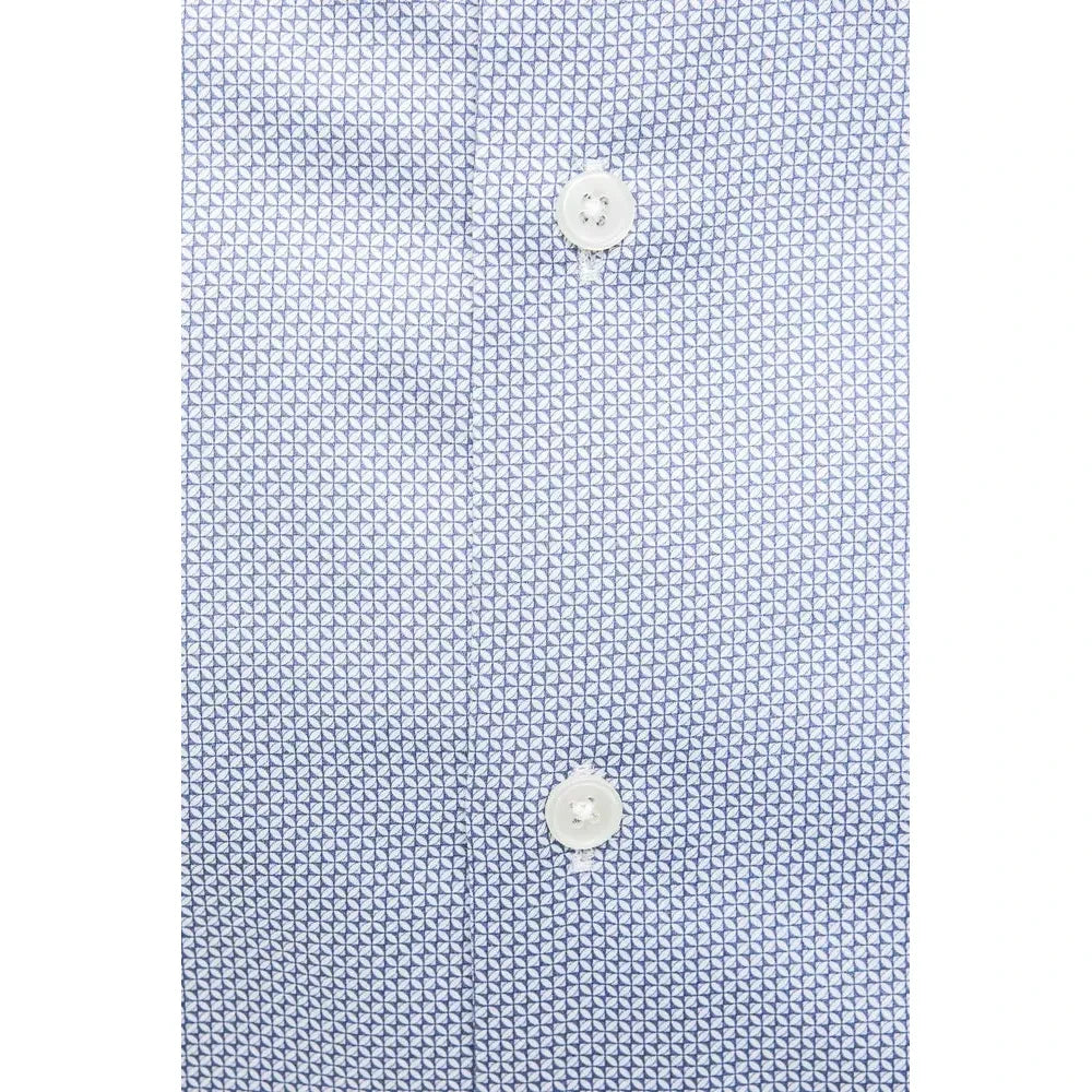 Robert Friedman Light Blue Cotton Men Shirt Robert Friedman