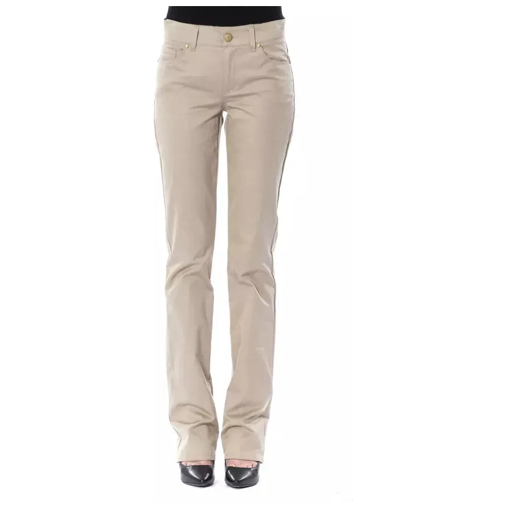 BYBLOS Beige Cotton Women Pant BYBLOS