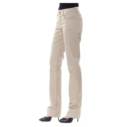 BYBLOS Beige Cotton Women Pants BYBLOS