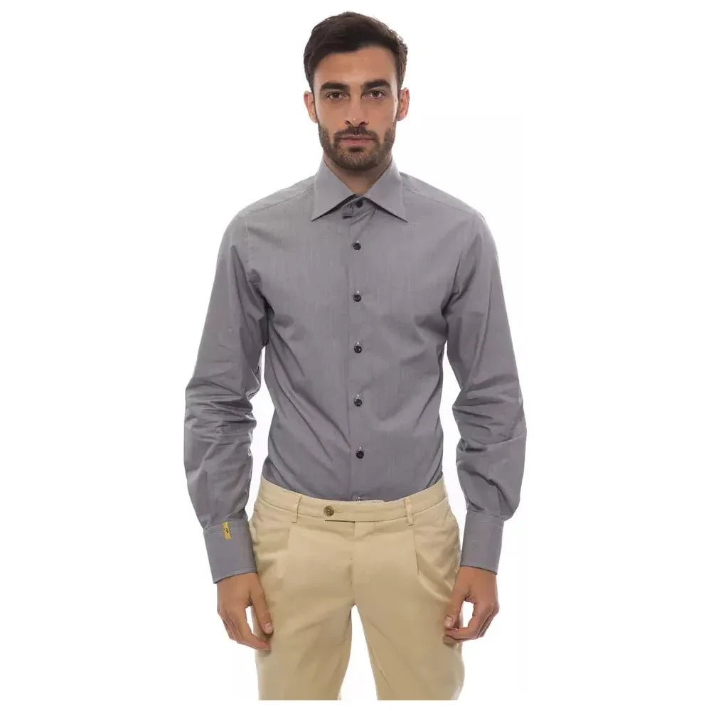 Billionaire Italian Couture Black Cotton Men Shirt Billionaire Italian Couture