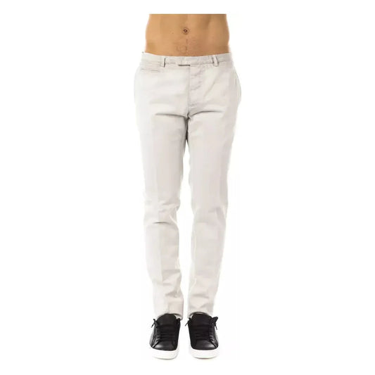 Uominitaliani Gray Cotton Men Pants Jeans & Pants Uominitaliani