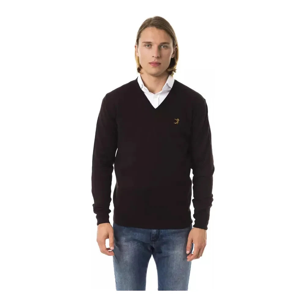 Uominitaliani Brown Merino Men Sweater Uominitaliani