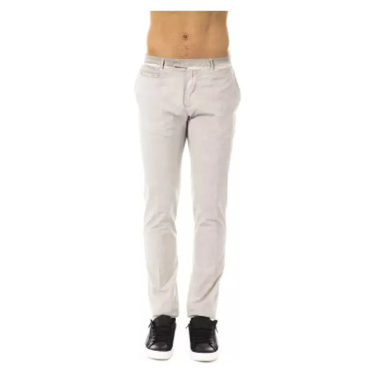 Uominitaliani Gray Cotton Men Casual Pant Uominitaliani