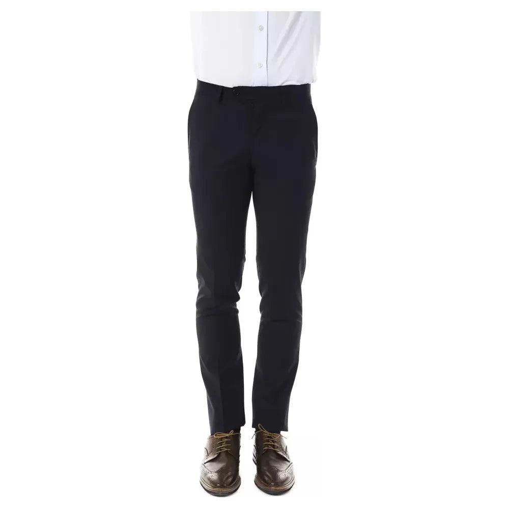 Uominitaliani Gray Wool Men Pants Uominitaliani