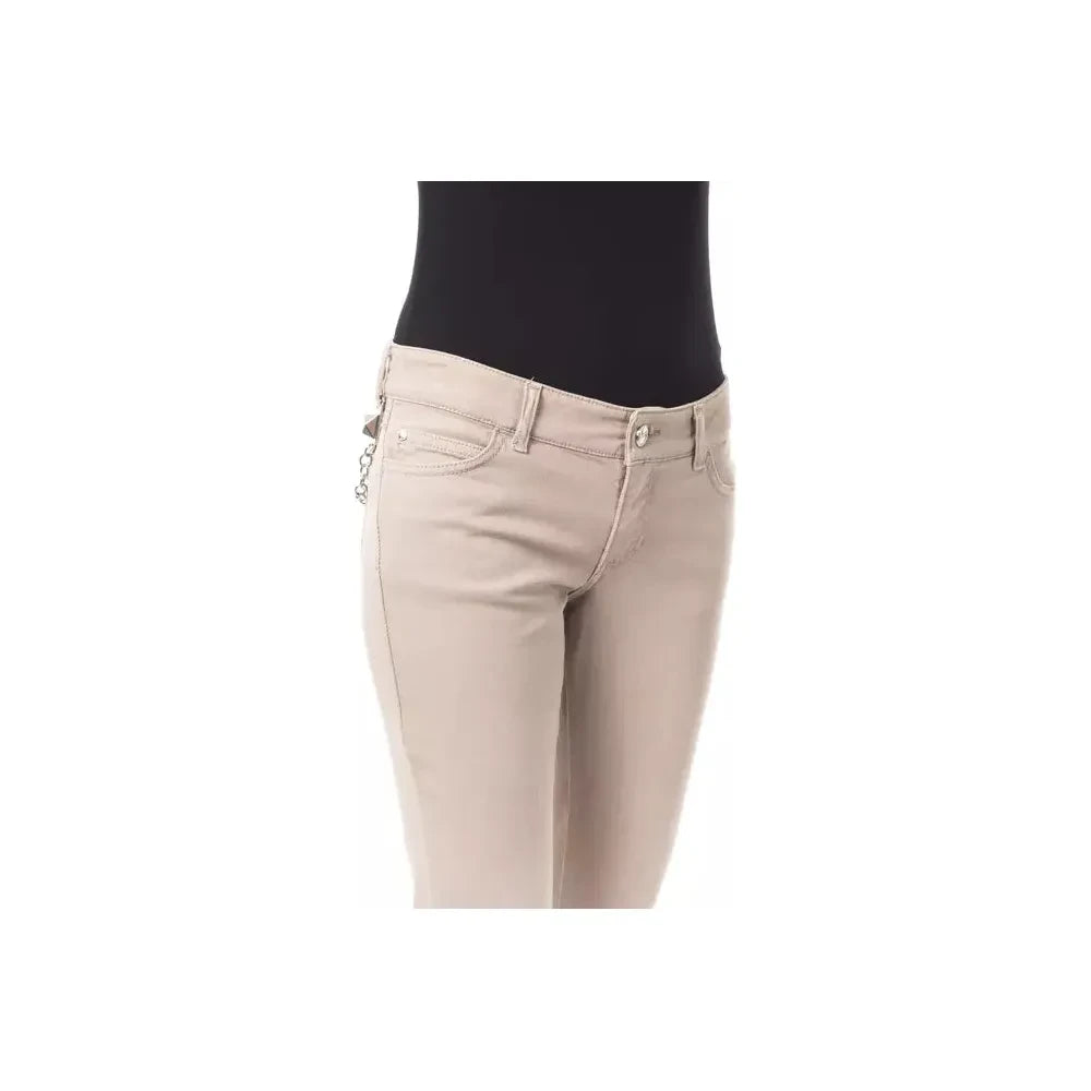 BYBLOS Beige Cotton Women Pant BYBLOS