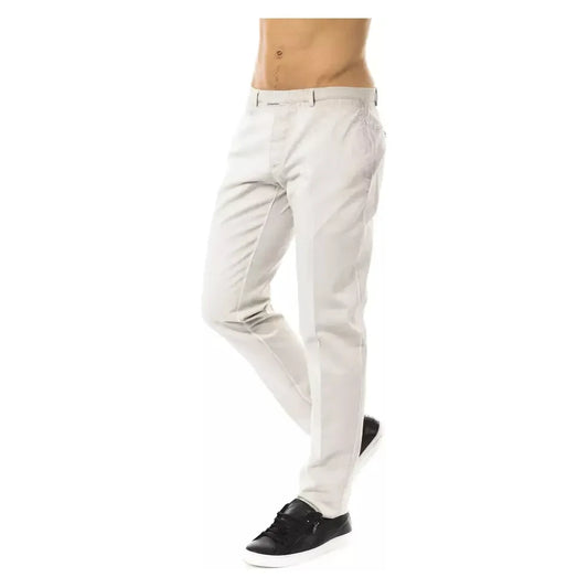 Uominitaliani Gray Cotton Men's Casual Pant Jeans & Pants Uominitaliani