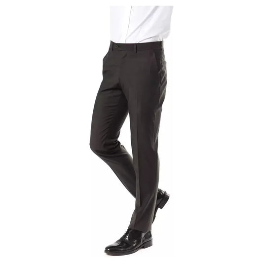 Uominitaliani Gray Wool Men Pant Uominitaliani