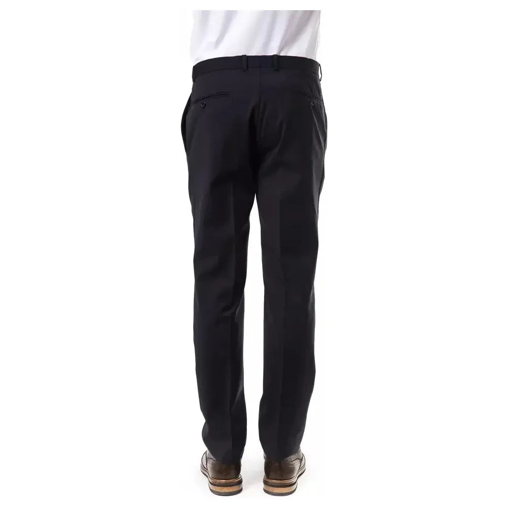 Uominitaliani Gray Wool Men Pant Uominitaliani