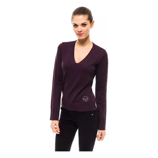 Montana Blu Purple Wool Women Sweater Montana Blu