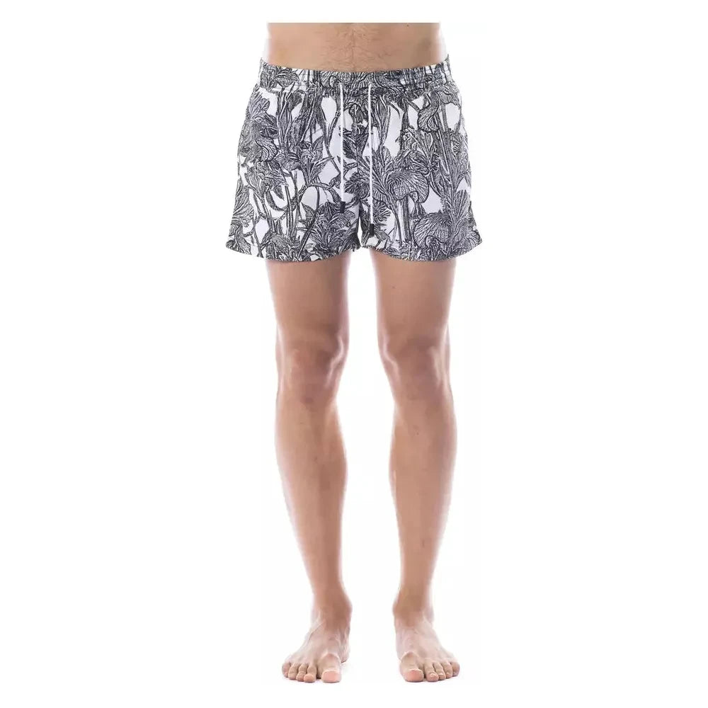 Roberto Cavalli Sport Black Polyester Men's Swim Trunk Roberto Cavalli Sport