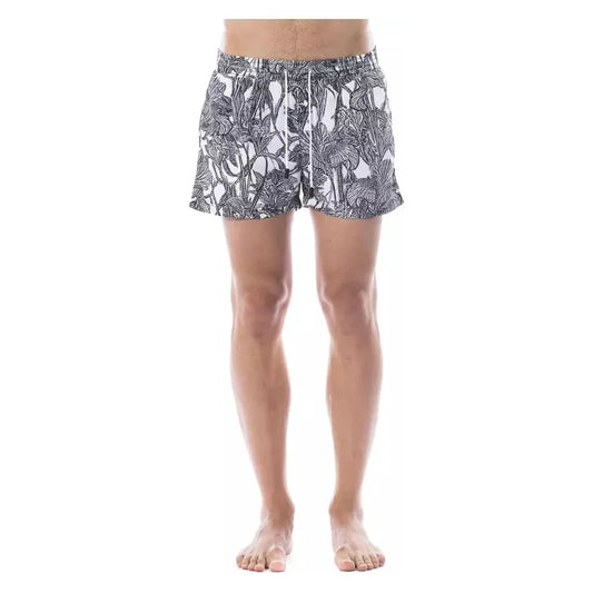 Roberto Cavalli Sport Black Polyester Men Swim Trunk Roberto Cavalli Sport