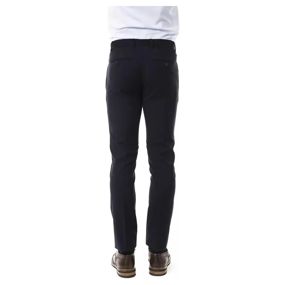 Uominitaliani Gray Wool Men Pants Uominitaliani