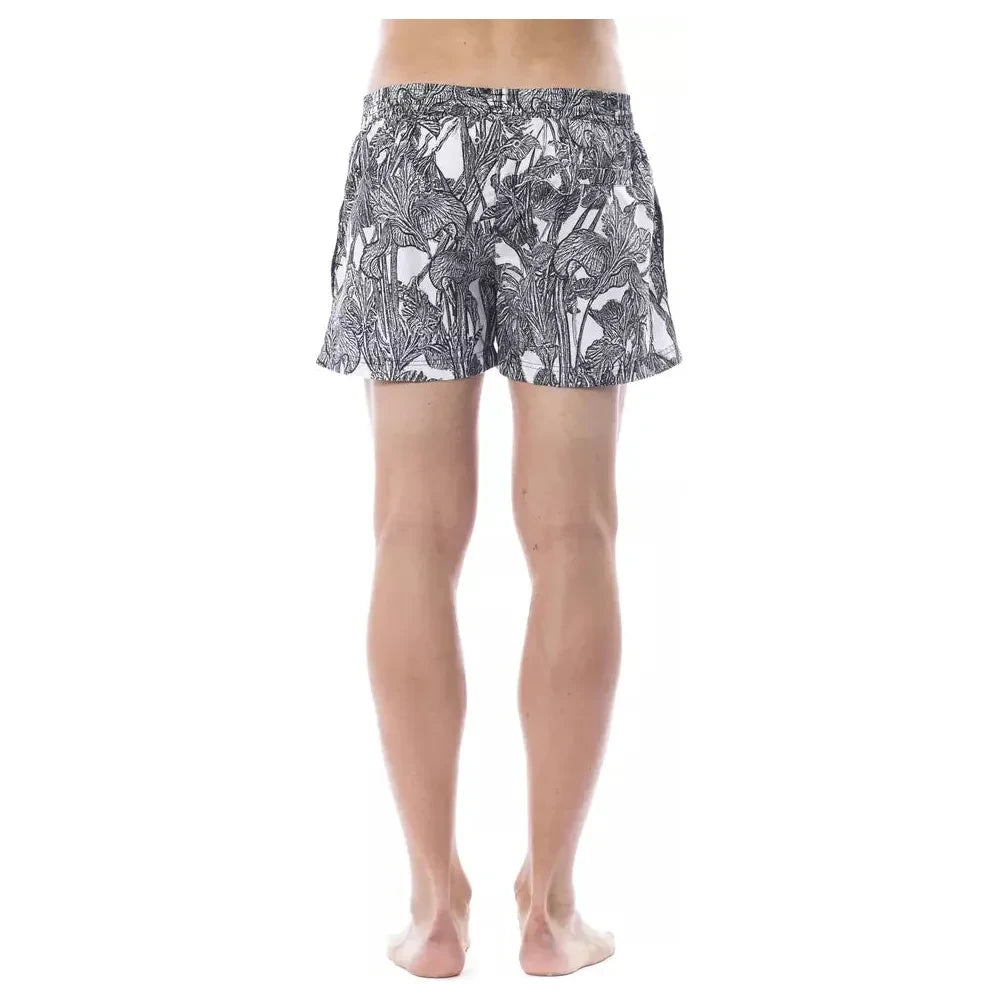 Roberto Cavalli Sport Black Polyester Men Swim Trunk Roberto Cavalli Sport