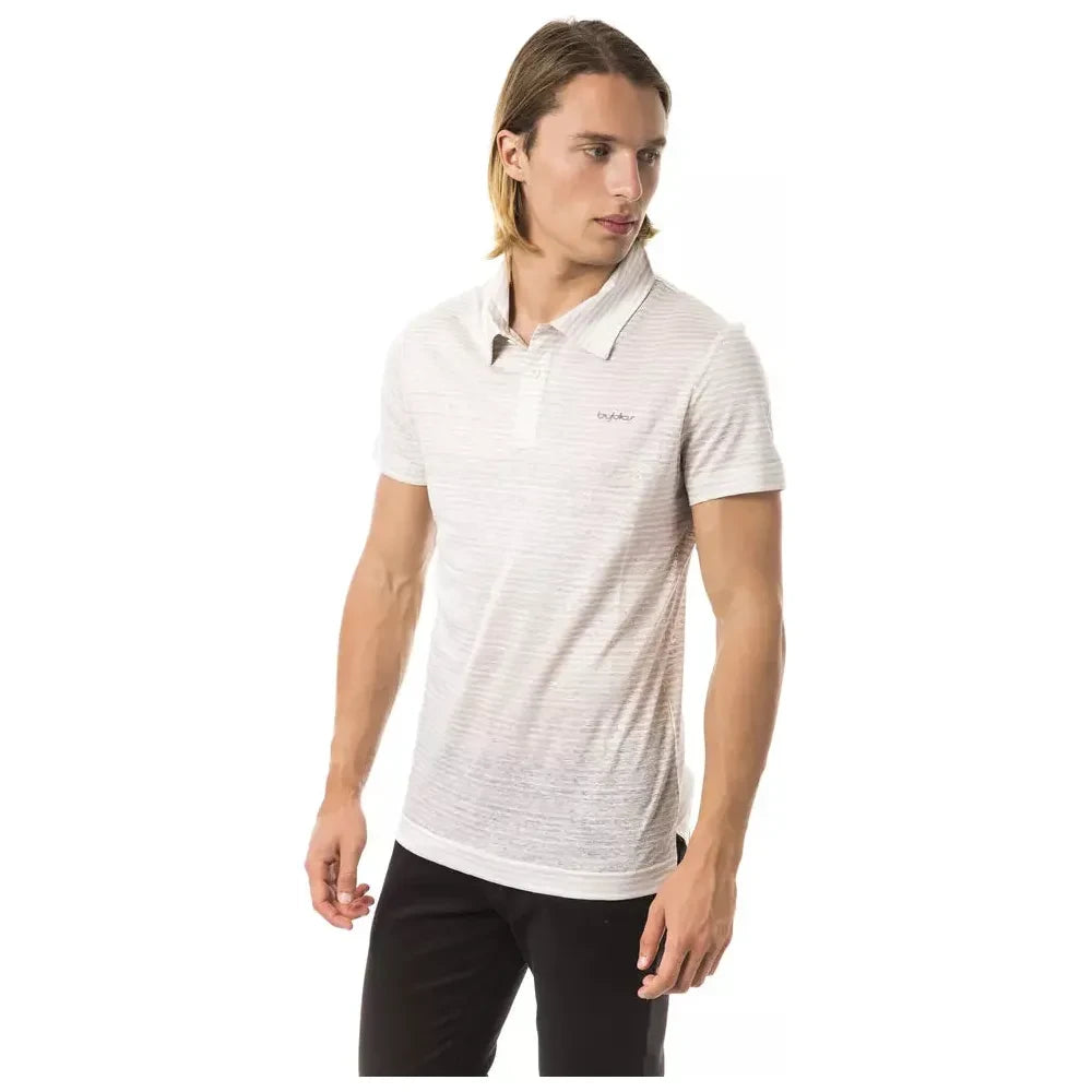 BYBLOS Beige Linen Men Polo Shirt BYBLOS