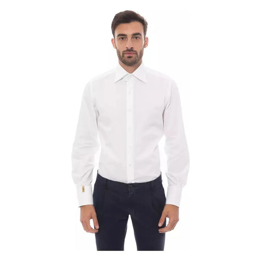 Billionaire Italian Couture White Cotton Men Shirt Billionaire Italian Couture