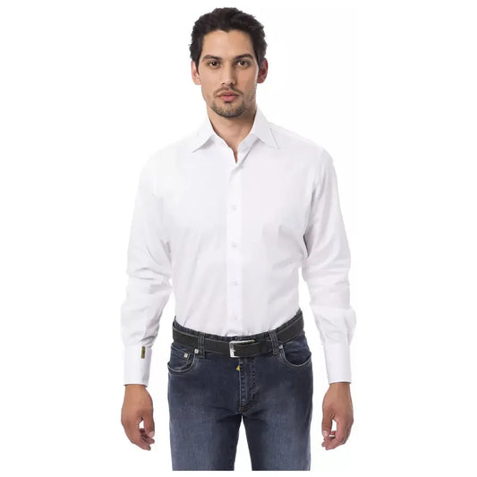 Billionaire Italian Couture White Cotton Men Shirt Billionaire Italian Couture