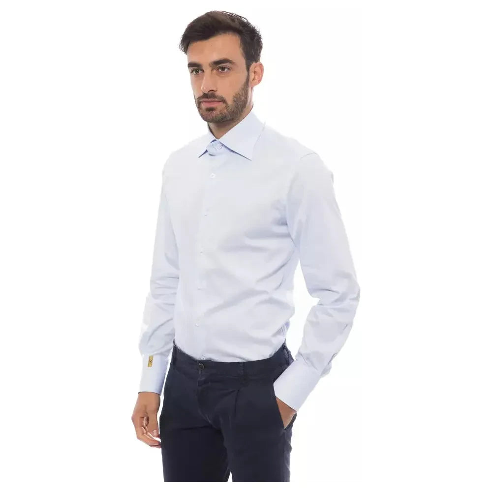 Billionaire Italian Couture Light Blue Cotton Men Shirt Billionaire Italian Couture