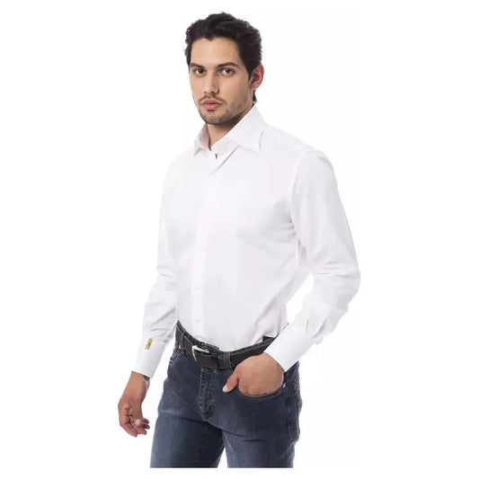 Billionaire Italian Couture White Cotton Men Shirt Billionaire Italian Couture