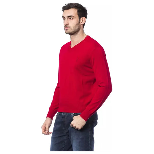 Billionaire Italian Couture Red Merino Wool Men Sweater Billionaire Italian Couture