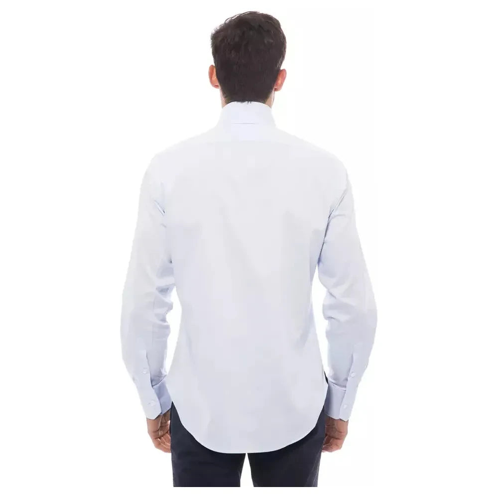 Billionaire Italian Couture Light Blue Cotton Men Shirt Billionaire Italian Couture