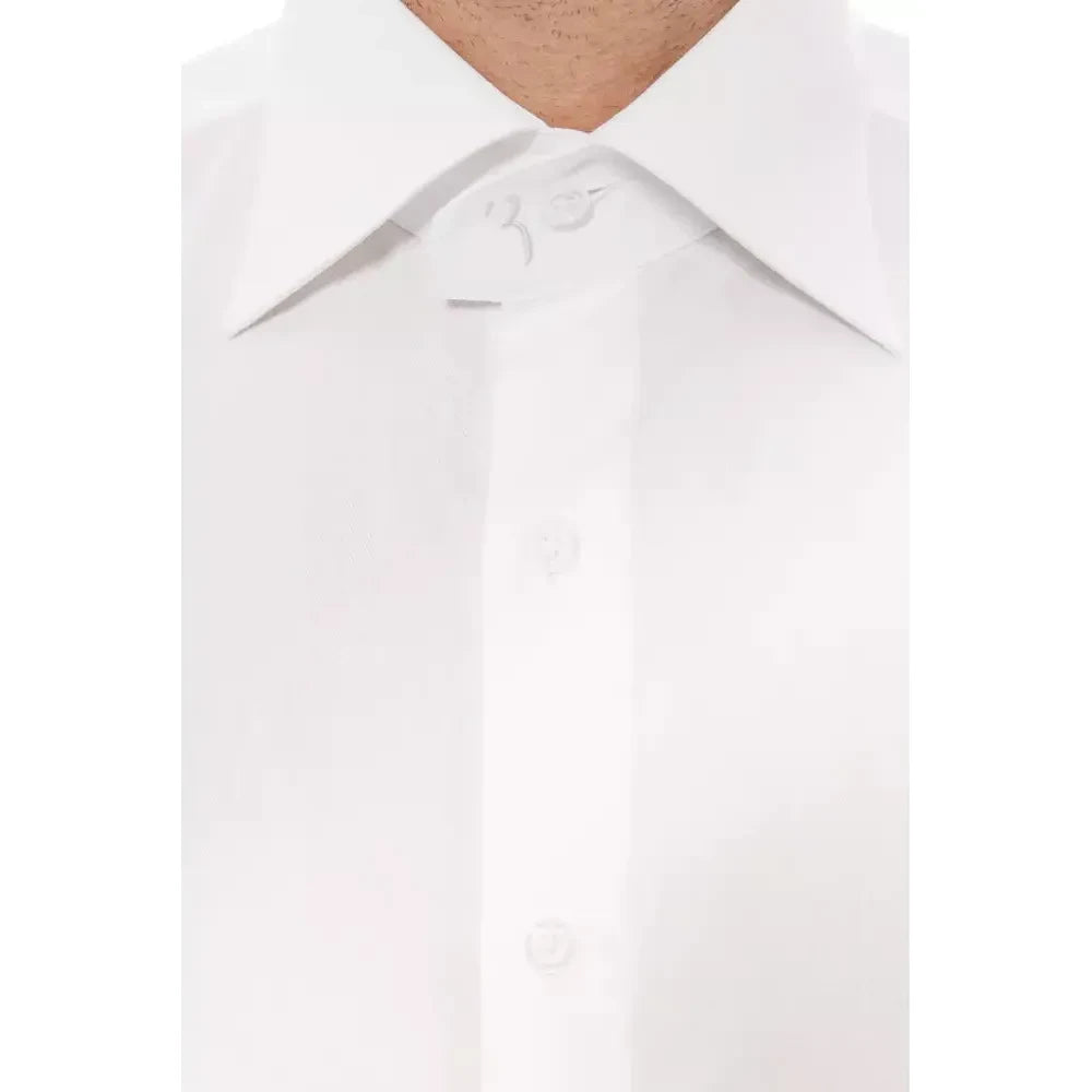 Billionaire Italian Couture White Cotton Men Shirt Billionaire Italian Couture