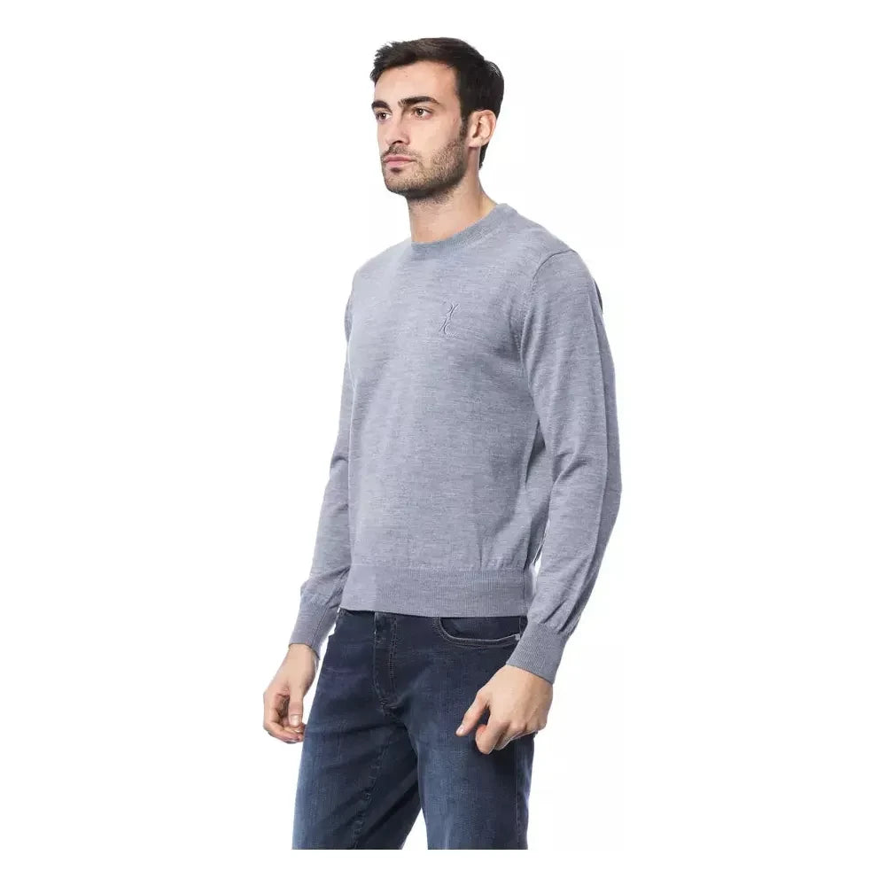 Billionaire Italian Couture Gray Merino Wool Men Sweater Billionaire Italian Couture