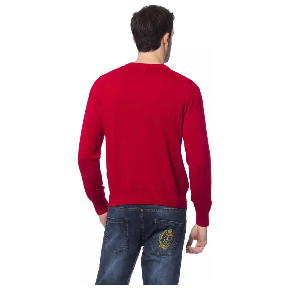 Billionaire Italian Couture Red Merino Wool Men Sweater Billionaire Italian Couture