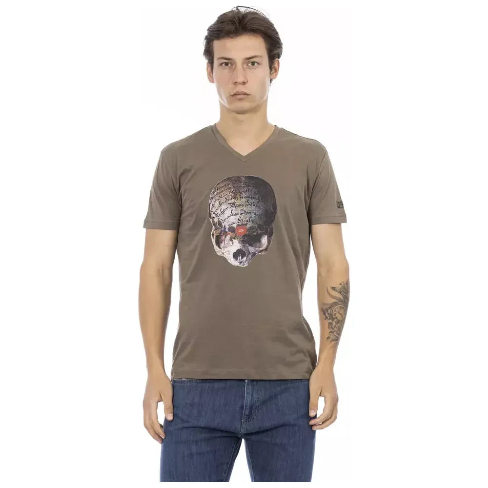 Trussardi Action Brown Cotton Men's T-Shirt Trussardi Action