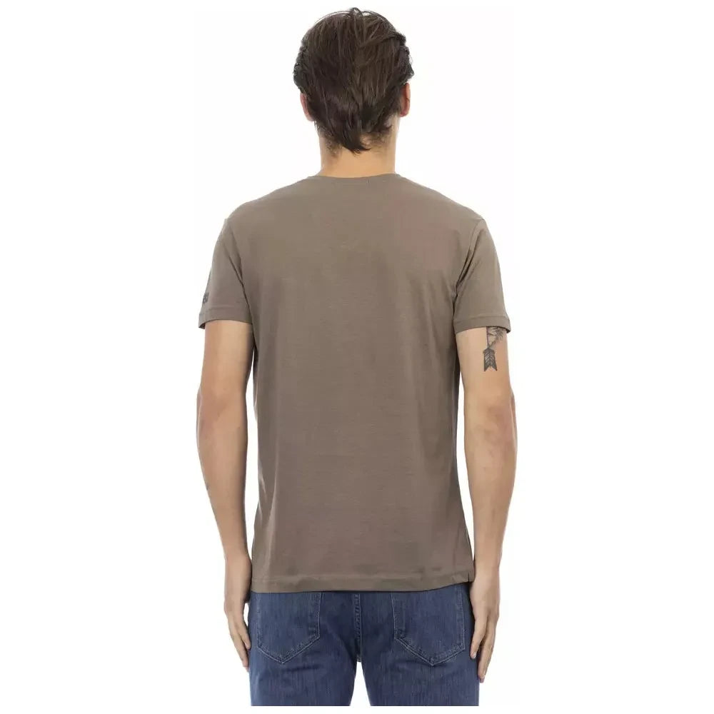 Trussardi Action Brown Cotton Men T-Shirt Trussardi Action