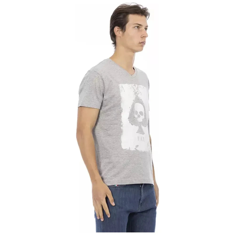 Trussardi Action Gray Cotton Men T-Shirt Trussardi Action