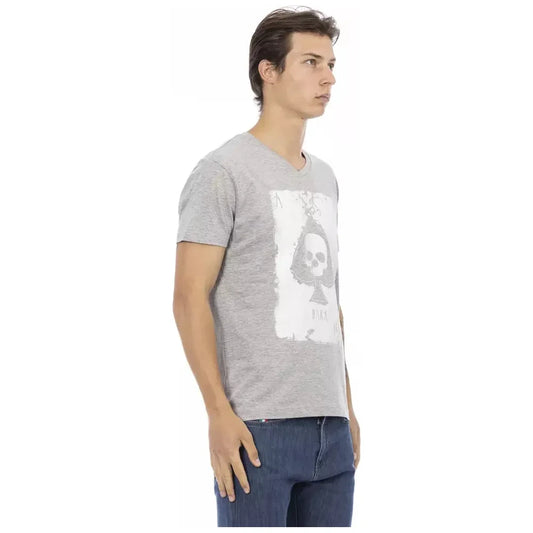 Trussardi Action "Gray Cotton Men T-Shirt" Trussardi Action