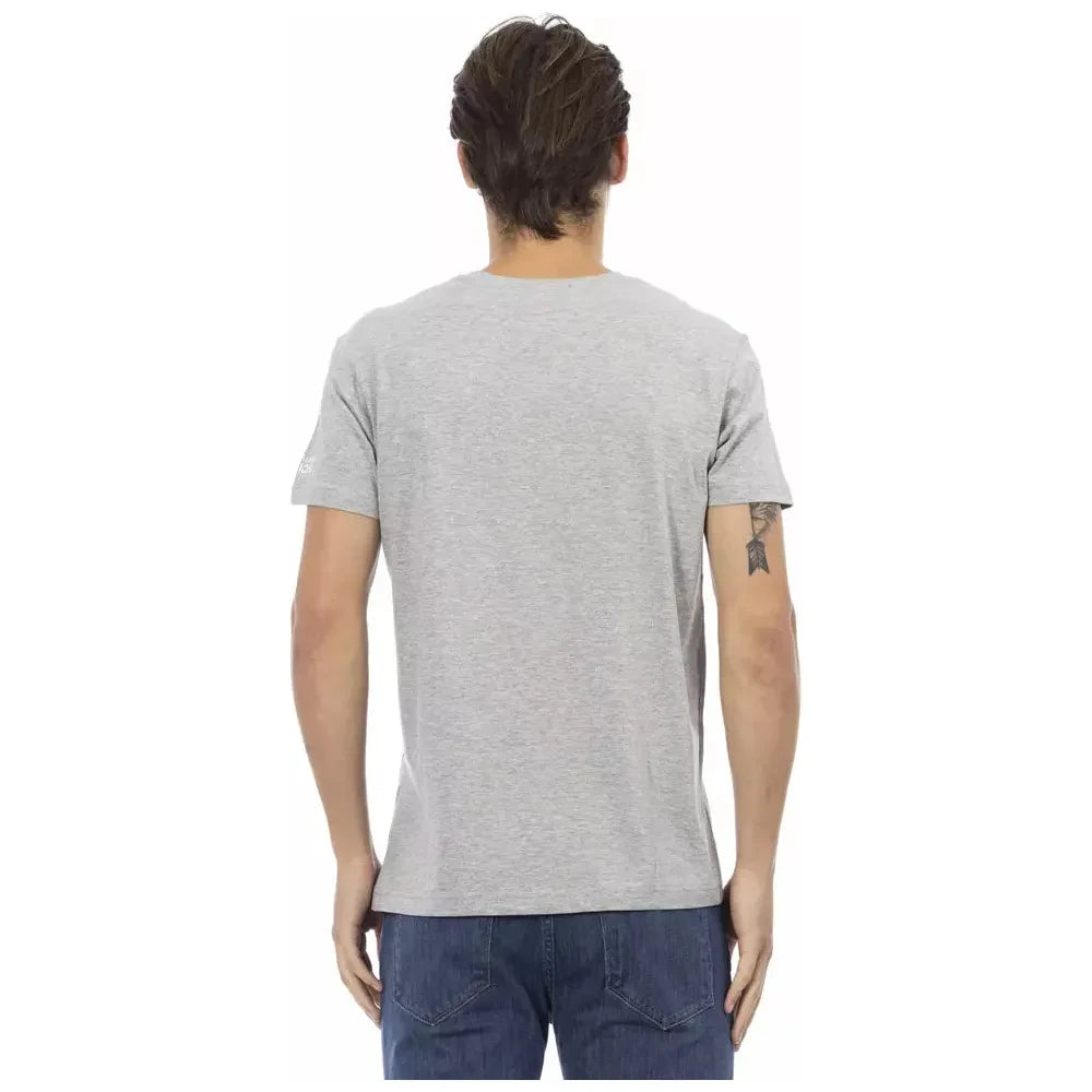 Trussardi Action Gray Cotton Men T-Shirt Trussardi Action