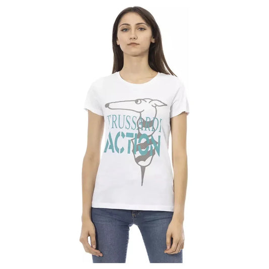 Trussardi Action White Cotton Women T-Shirt Trussardi Action