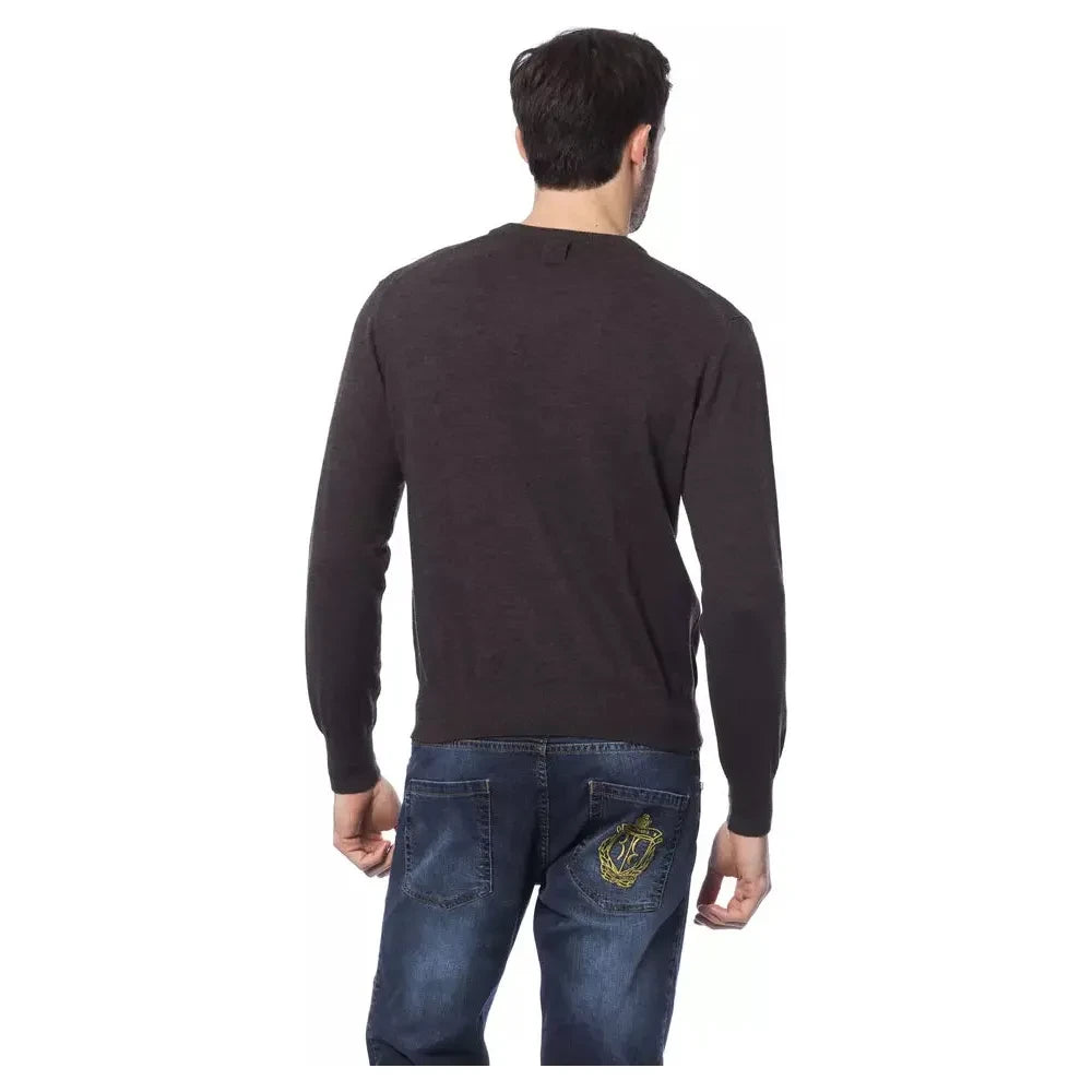 Billionaire Italian Couture Brown Merino Wool Men Sweater Billionaire Italian Couture