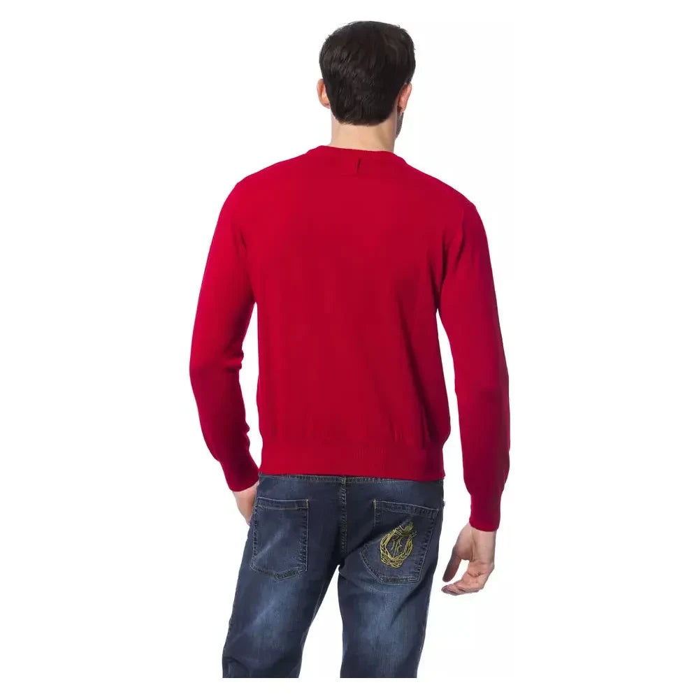 Billionaire Italian Couture Red Merino Wool Men Sweater Billionaire Italian Couture