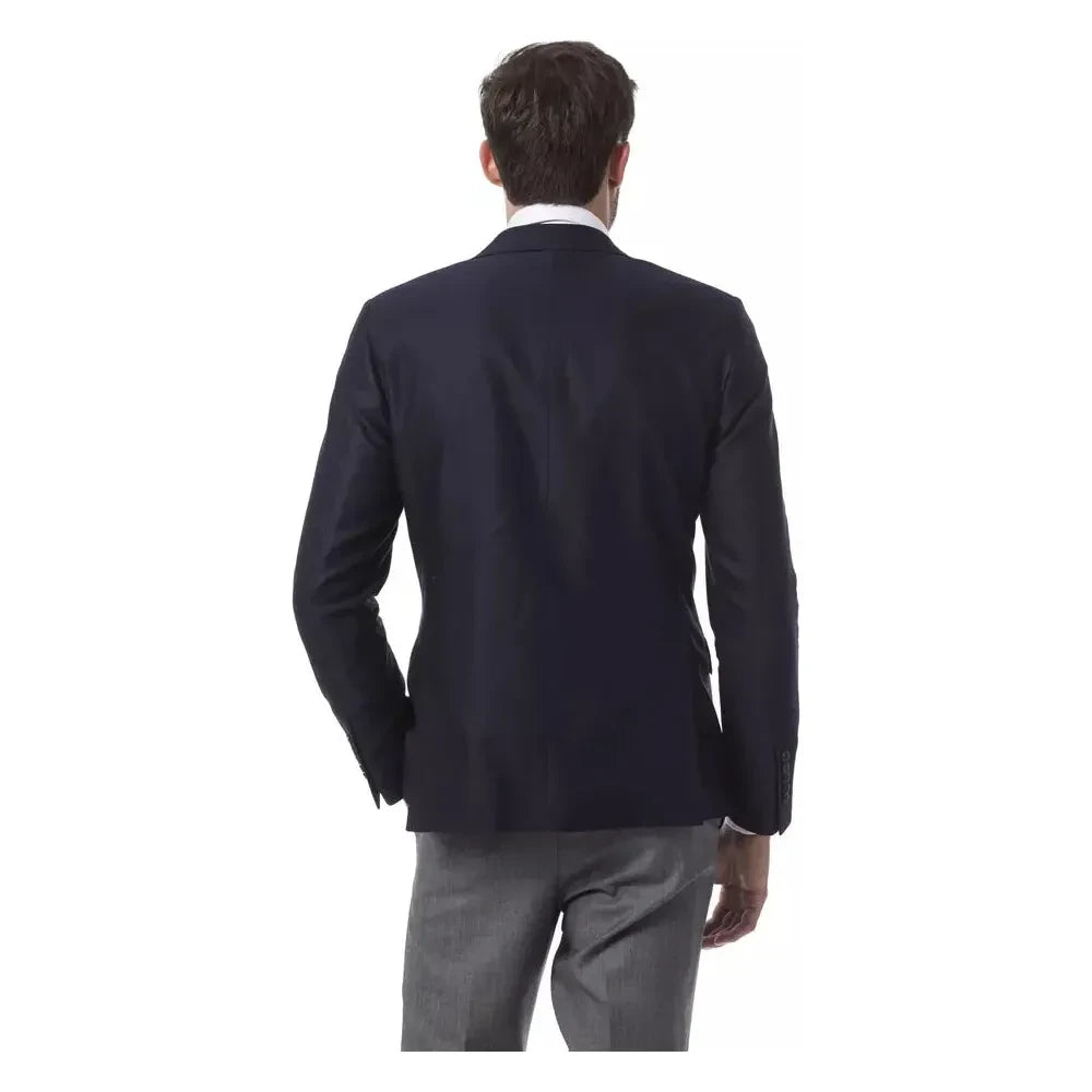 Billionaire Italian Couture Blue Wool Men Blazer Billionaire Italian Couture