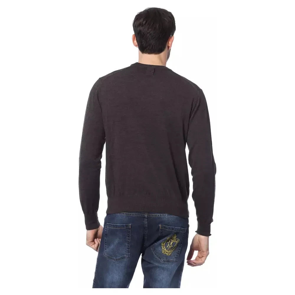 Billionaire Italian Couture Brown Merino Wool Men Sweater Billionaire Italian Couture