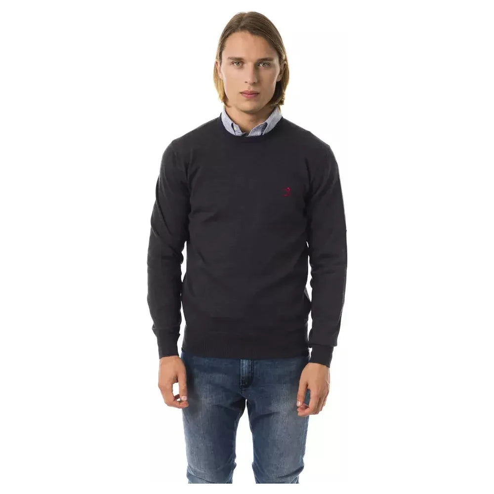 Uominitaliani Gray Merino Wool Men Sweater Uominitaliani