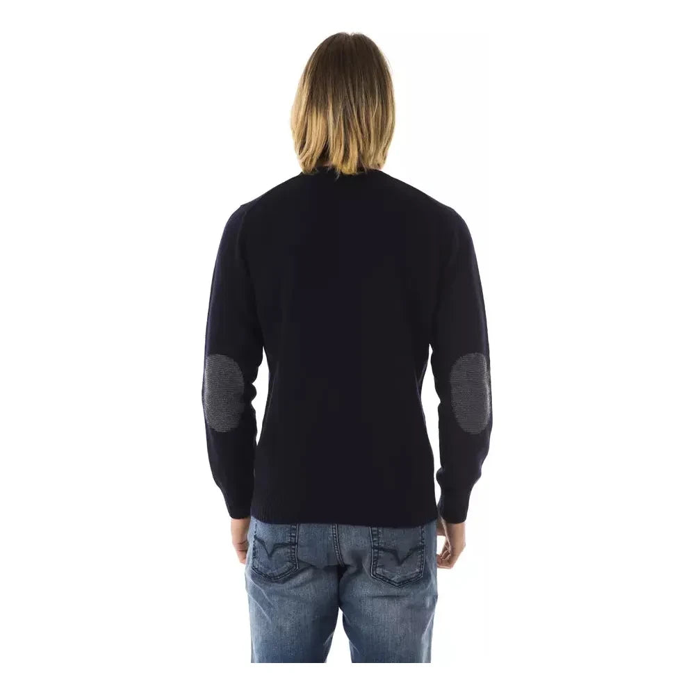 Uominitaliani Blue Wool Men Sweater Uominitaliani