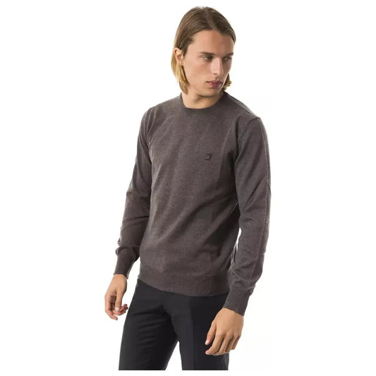 Uominitaliani Gray Merino Men Sweater Uominitaliani