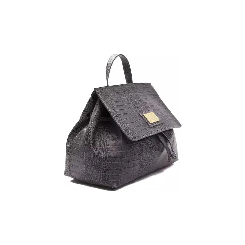 Pompei Donatella Gray Leather Women Handbag Pompei Donatella