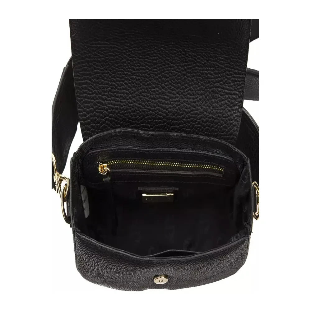 Pompei Donatella Black Leather Women Crossbody Bag Crossbody Bag Pompei Donatella