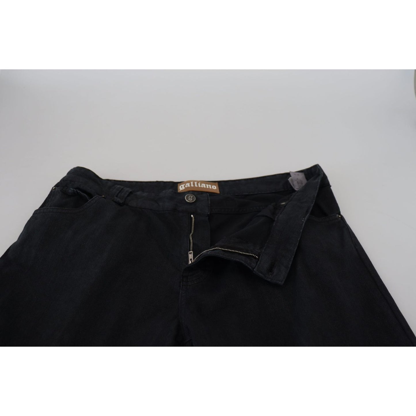 John Galliano Elegant Black Mainline Cotton Jeans John Galliano