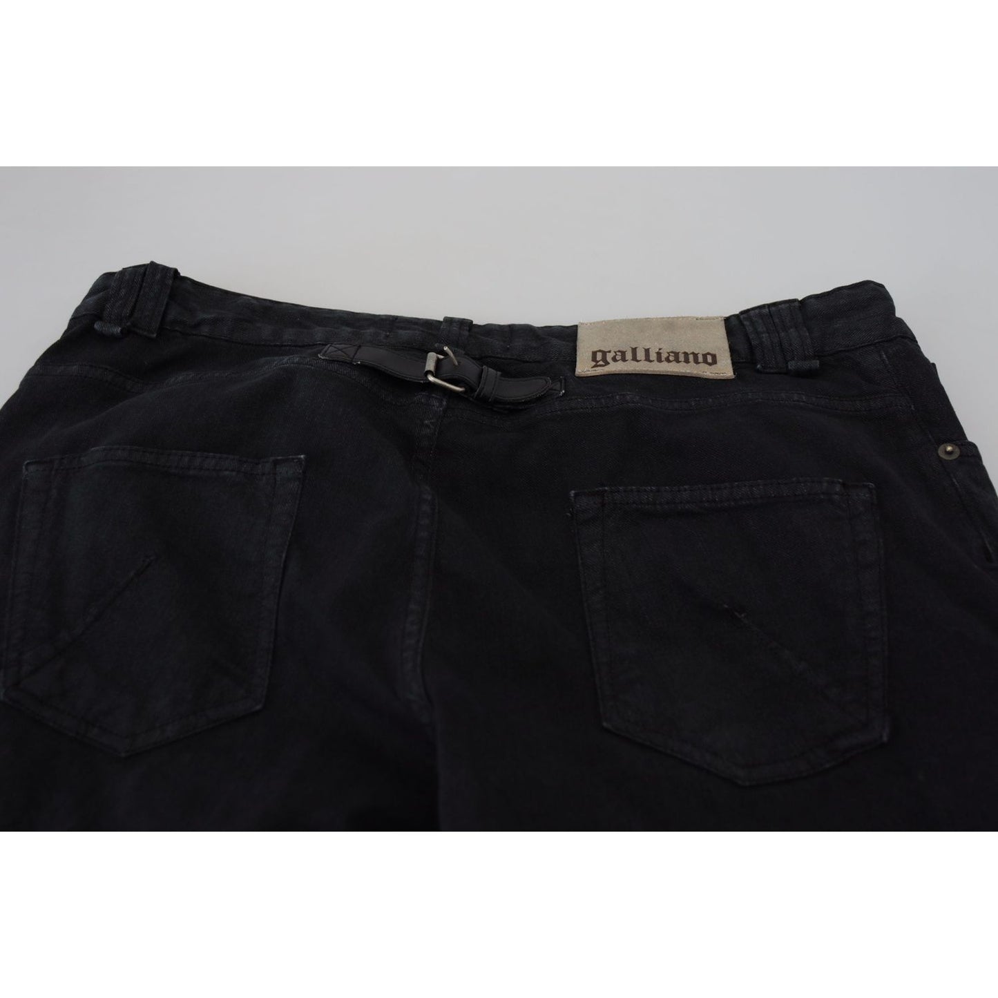 John Galliano Elegant Black Mainline Cotton Jeans John Galliano