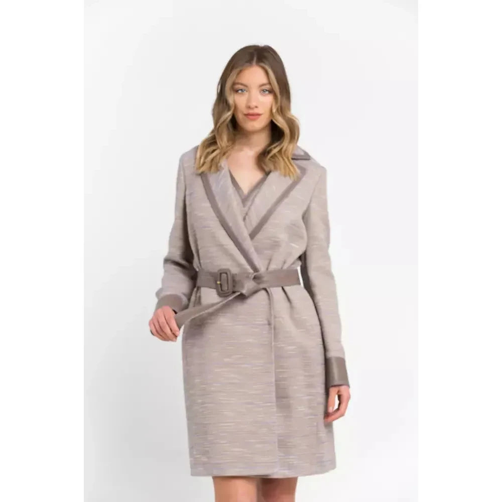 Trussardi Beige Cotton Women Coat Dress Trussardi