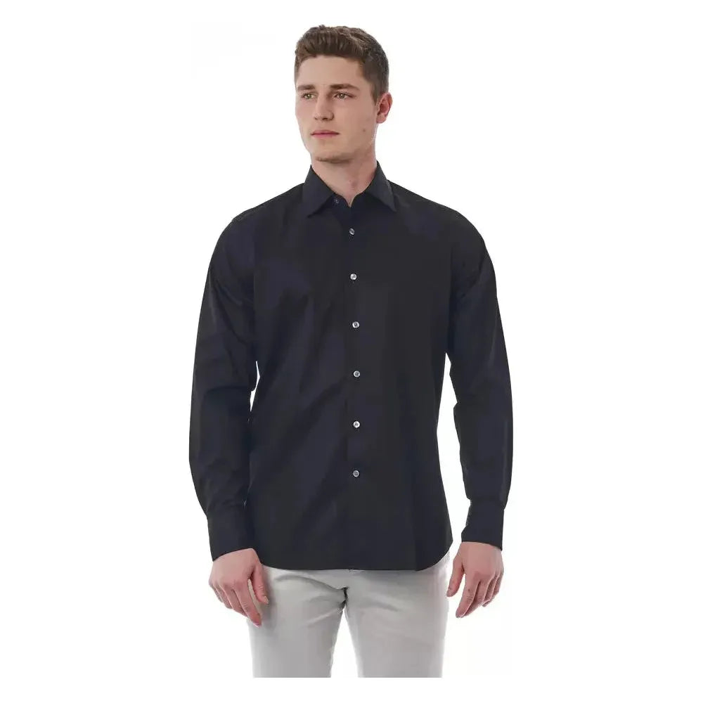 Bagutta Black Cotton Men Shirt