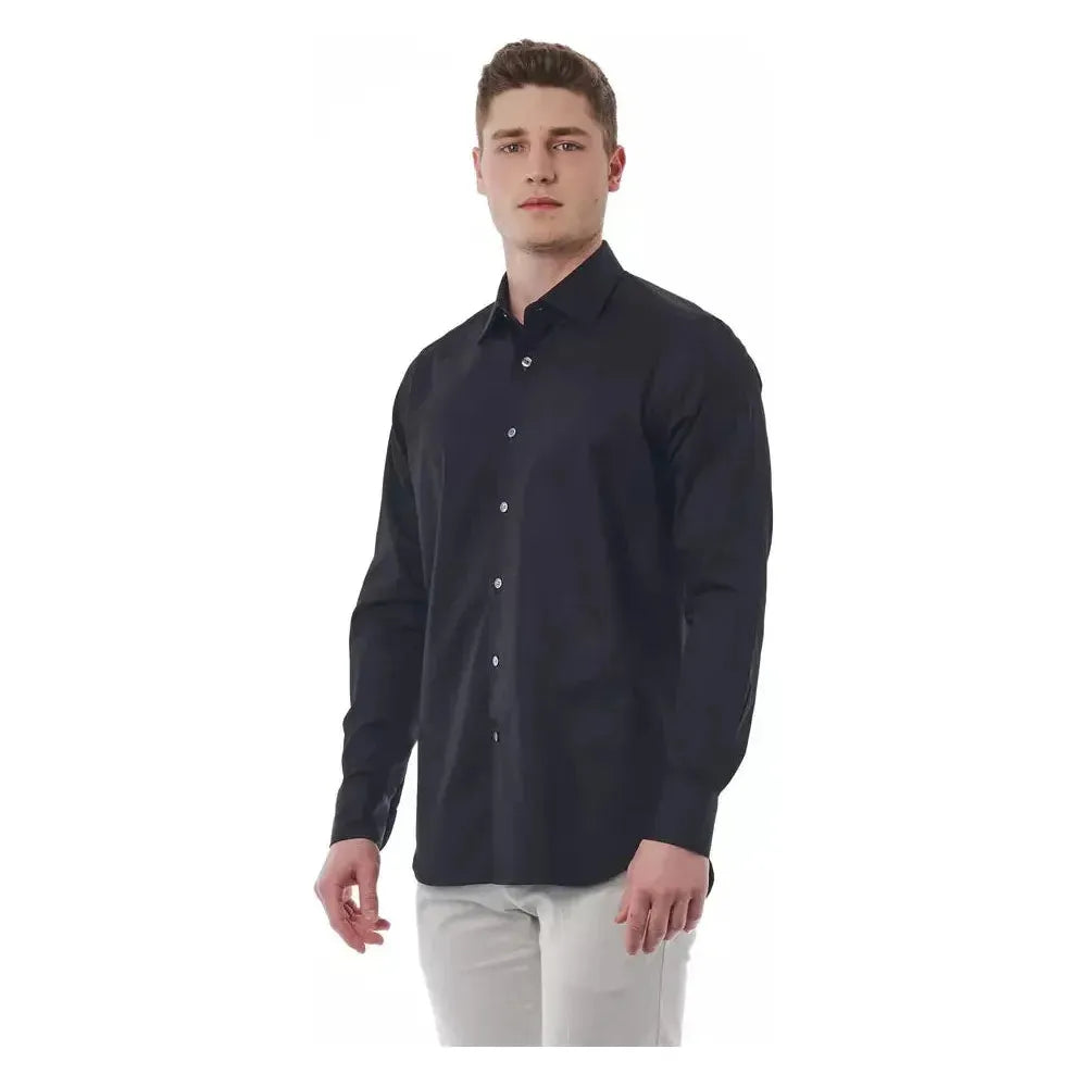 Bagutta Black Cotton Men Shirt