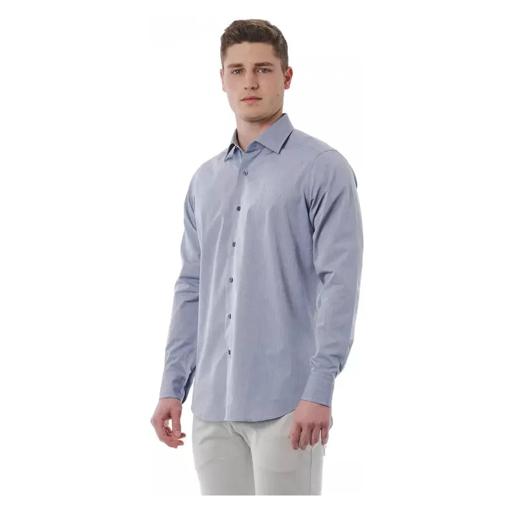 Bagutta Gray Cotton Men Shirt Bagutta