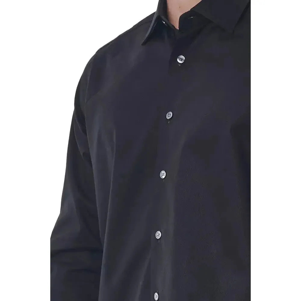 Bagutta Black Cotton Men Shirt