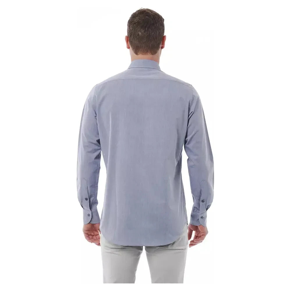 Bagutta Gray Cotton Men Shirt Bagutta